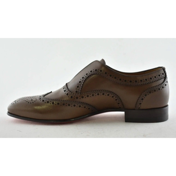 Christian Louboutin Mens Platerboy Flat Havane Brown Leather Dress Loafer 40 7 main image 12